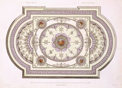 The Ceiling of the Music Room, from Works in Architecture, Volume II, 1779 by Robert Adam